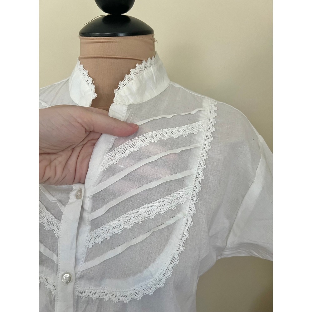 Vintage Unity White Ruffle Blouse - Picture 4 of 6